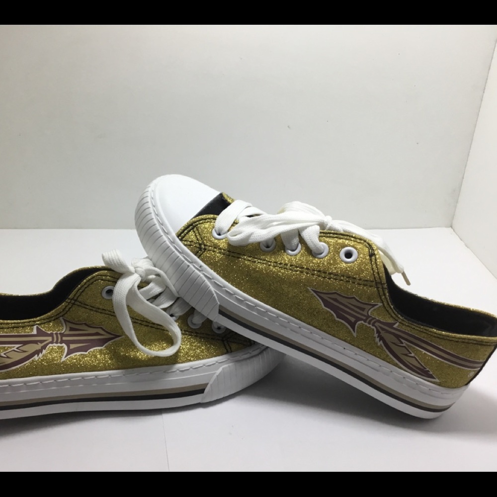 FOCO FLORIDA SEMINOLES WOMENS SHOES SIZE 6 GLITTER LOGO LO TOP CHUCK STYLE.